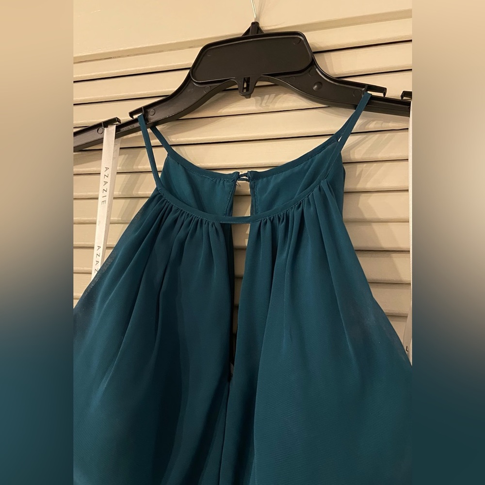 Azazie Teal Evening Gown - Picture 5 of 13